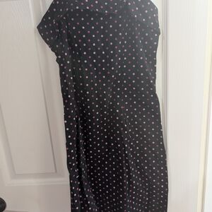 Rave Black Mini Dress with Pink Polka Dots